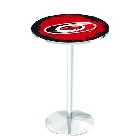 36 Chrome Carolina Hurricanes Pub Table,36 Dia. Top